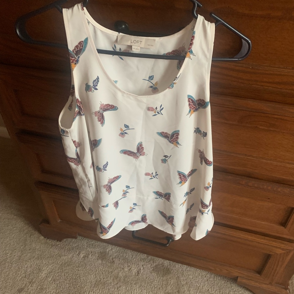 Loft sleeveless rayon butterfly tank top